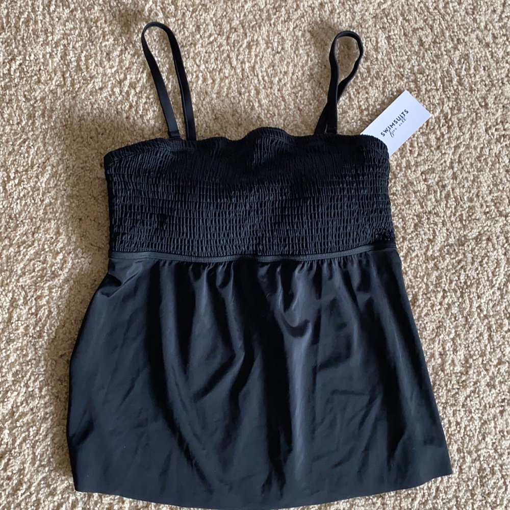 Smocked Bandeau Tankini Top 14